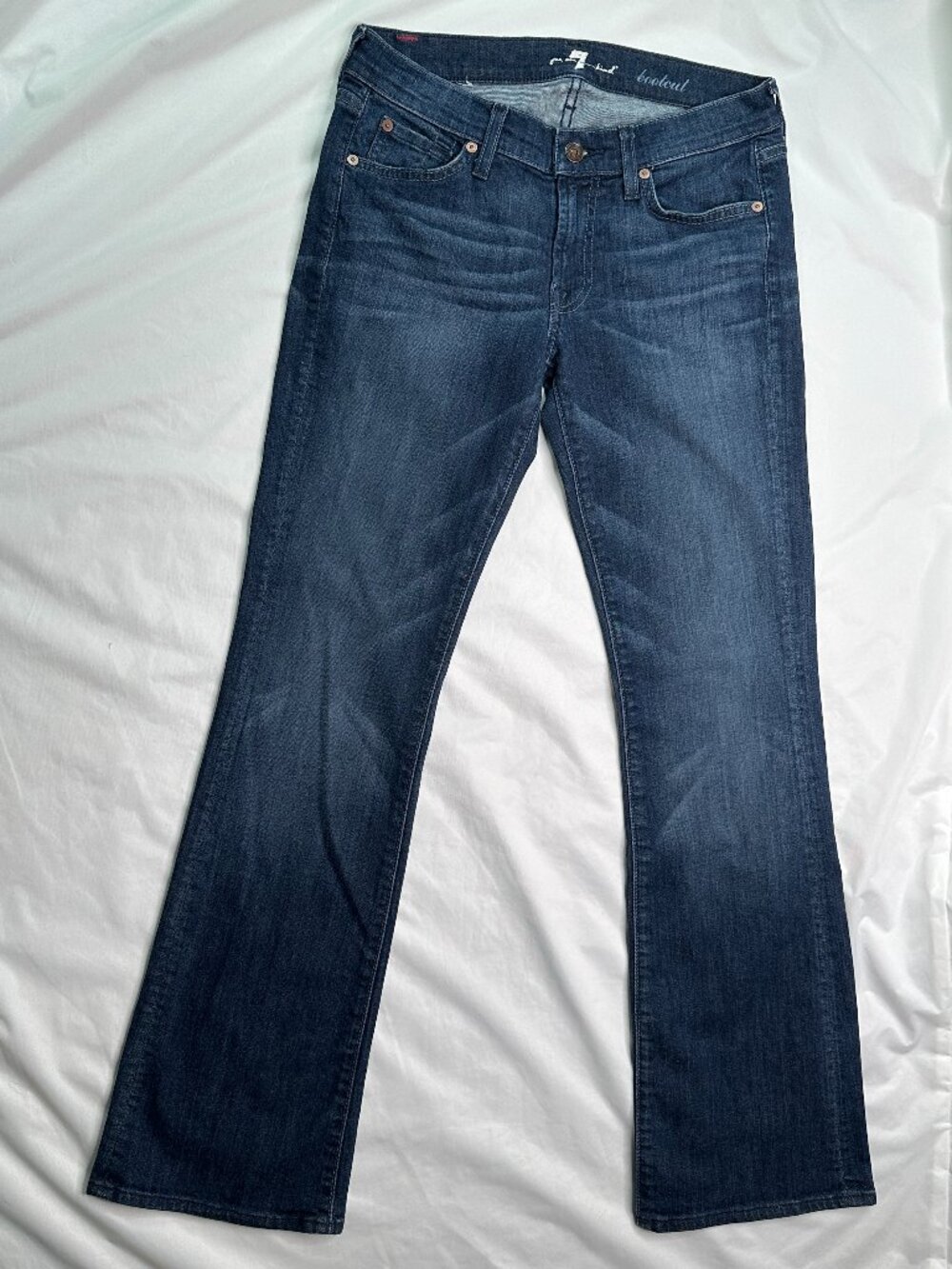 7 For All Mankind Bootcut Women's size 27 Low Rise Dark Wash Blue Denim jeans